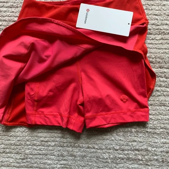 Lululemon Asymmetrical Layered High Rise Tennis Skirt Pink Red NWT Size 2 - Picture 7 of 8